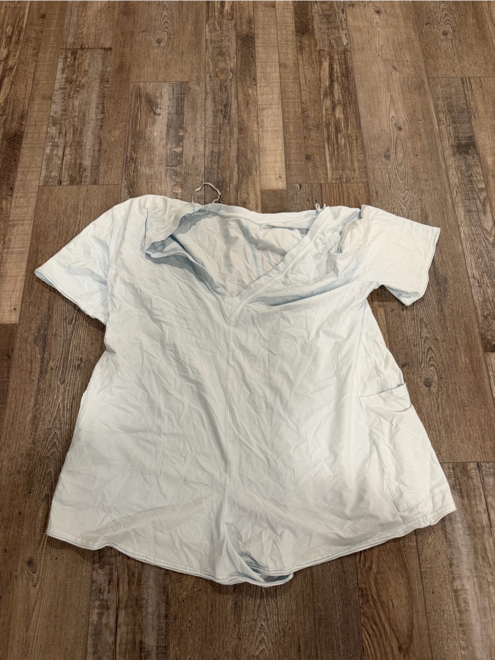 FP Movement by Free People Pale Blue Short Sleeve Romper with Pockets - Picture 2 of 3